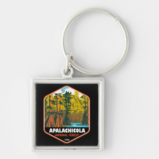 Apalachicola National Forest Baldcypress Tree Key Ring (Front)