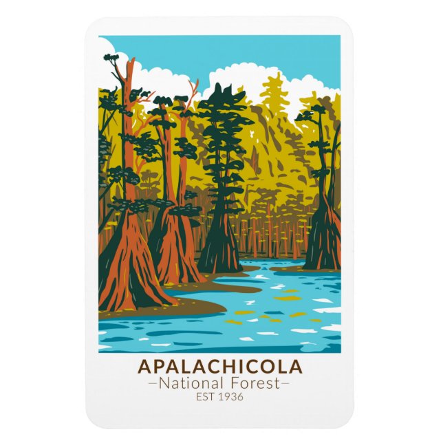Apalachicola National Forest Baldcypress Tree Magnet (Vertical)