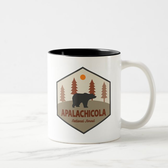 Apalachicola National Forest Florida Bear Two-Tone Coffee Mug (Right)