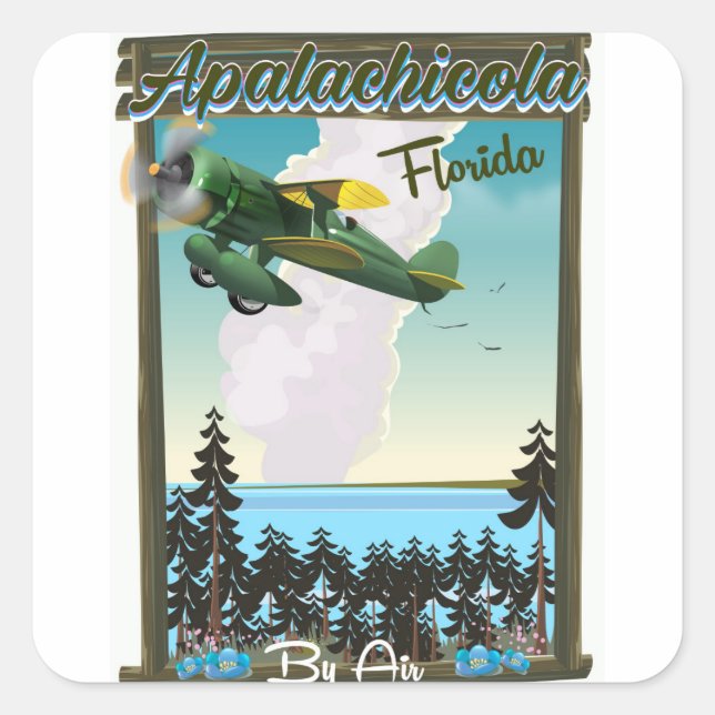 Apalachicola National Forest Florida flight poster Square Sticker (Front)
