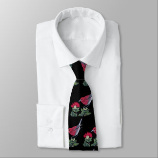 Apapane & Lehua Blossom Hawaii Nature Illustration Tie