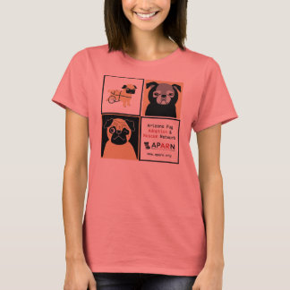 APARN Rescue Pugs Ladies Melange Ringer T-shirt