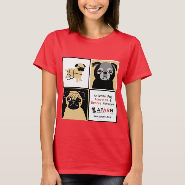 APARN Rescue Pugs Ladies Organic T-Shirt (Fitted) (Front)
