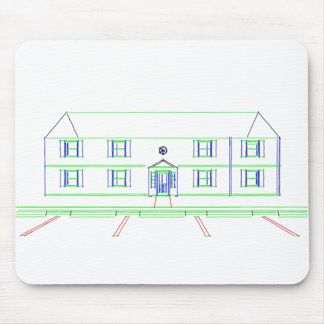Apartment Building / House: Marker Drawing Mouse Mat (Front)