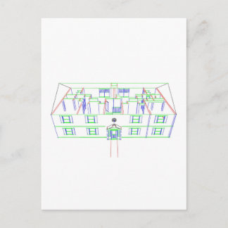 Apartment Building / House: Marker Drawing Postcard