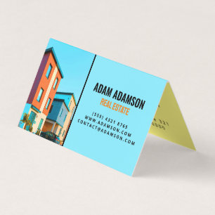 Apartments & Houses - Real Estate Broker QR Folded Business Card