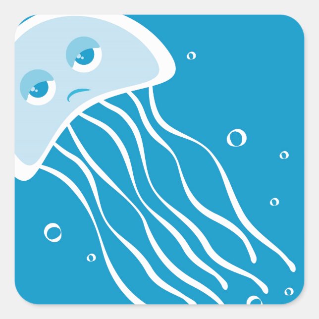 Apathetic Jellyfish Square Sticker (Front)