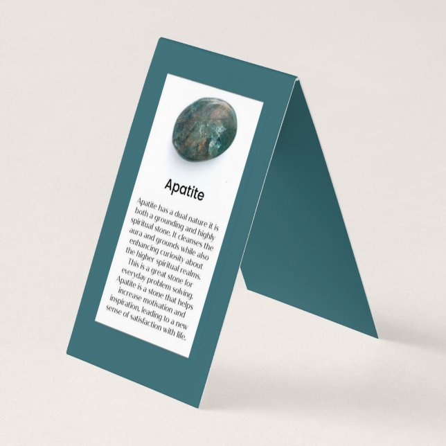 Apatite Crystal Gemstone Meaning Jeweller Business Card (Back)