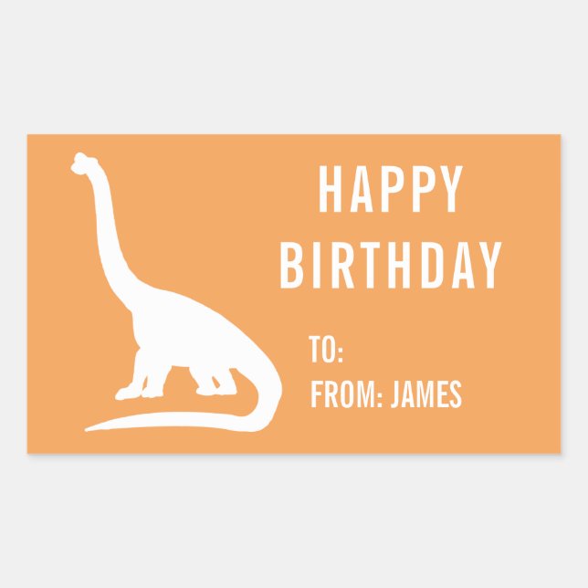 Apatosaurus Dinosaur Personalise Gift Sticker (Front)