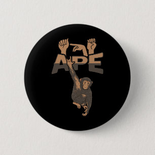 Ape Asl Hand Gesture Deaf Hearing Loss Awareness 6 Cm Round Badge