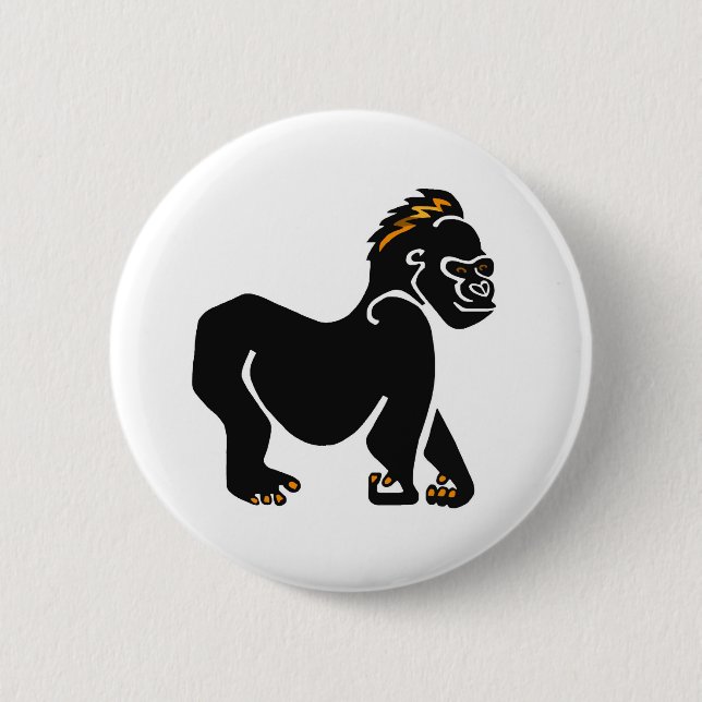 Ape - GORILLA - Wildlife warrior- Primate 6 Cm Round Badge (Front)
