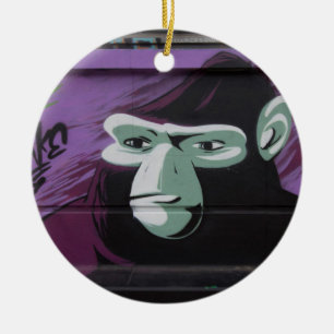 Ape Graffiti Ceramic Tree Decoration