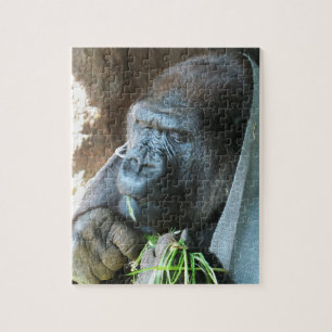 Ape hood ~ Japanese Gorilla Eating Jigsaw Puzzle