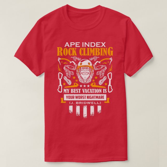 Ape index rock climbing T-Shirt (Design Front)