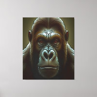 Ape Mountain Gorilla Fun Face Black Outline Art