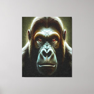 Ape Mountain Gorilla Fun Face Character Portrait Canvas Print