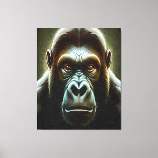 Ape Mountain Gorilla Fun Face Character Portrait Canvas Print