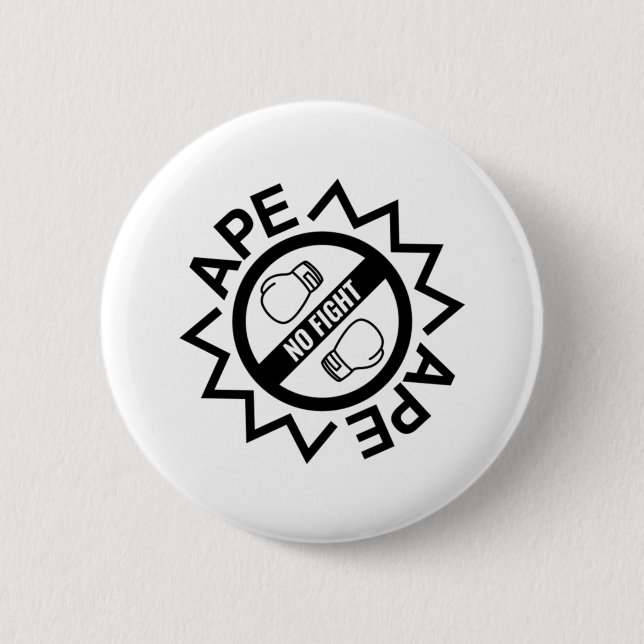 Ape No Fight Ape Boxing Gloves 6 Cm Round Badge (Front)