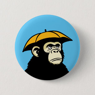 Ape no like rain 6 cm round badge