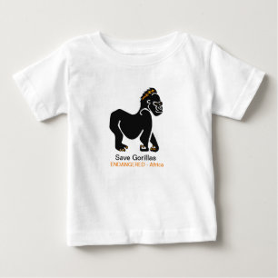 Ape -Save GORILLAS -Endangered animal graphic-  Baby T-Shirt