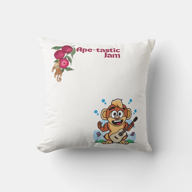 Ape-tastic Jam: Music for the Wild Ones Cushion (Front)