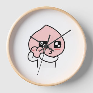 Apeach Heart Heart Apeach Peachy Heart for You Clock