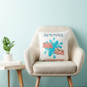 "Apenas el agua pal marrano" pig quote Cushion