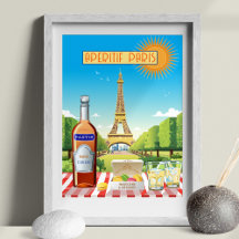 Aperitif In Paris Editable Vintage Style Holiday