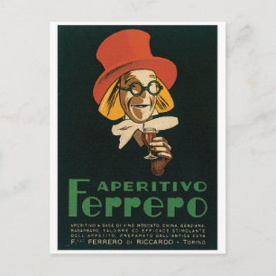 Aperitivo Ferrero Torino Italy Italian Vintage Art Postcard