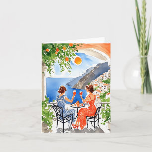 Aperitivo in Amalfi Watercolor Card