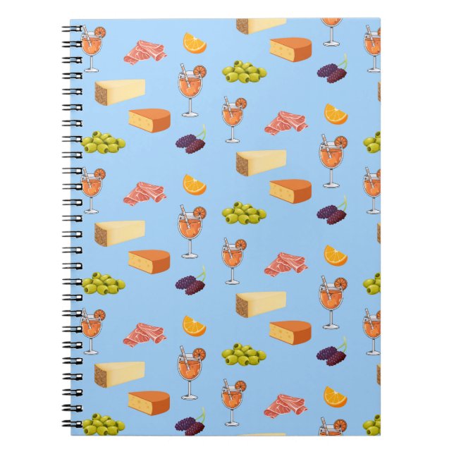 Aperol and Cheese Pattern Notebook (Front)