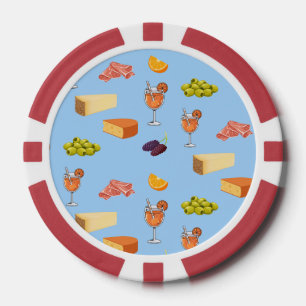 Aperol and Cheese Pattern Poker Chips