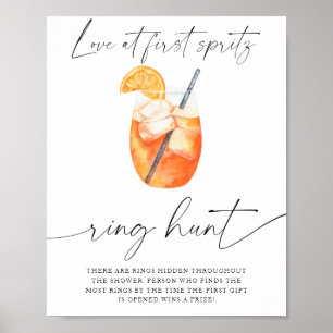 Aperol bridal shower - ring hunt game poster