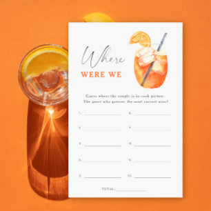 Aperol cocktail bridal shower Where were we game