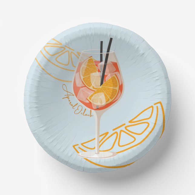 Aperol O'Clock Paper Plate (Front)
