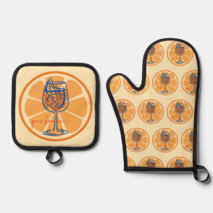 Aperol Per Favore Oven Mitt & Pot Holder Set