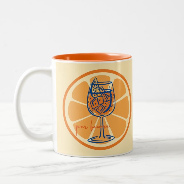 Aperol Per Favore Two-Tone Coffee Mug (Left)