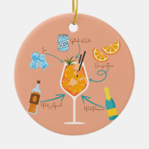 Aperol Recipe Ceramic Tree Decoration