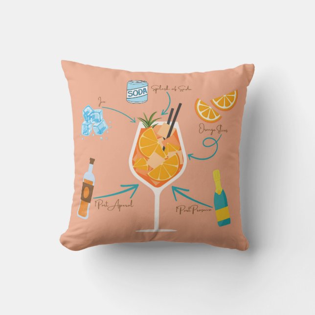 Aperol Recipe Cushion (Front)