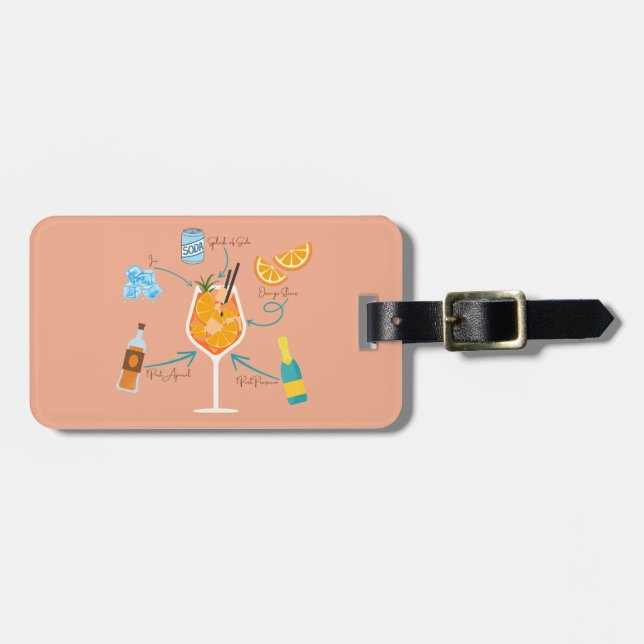 Aperol Recipe Luggage Tag (Front Horizontal)
