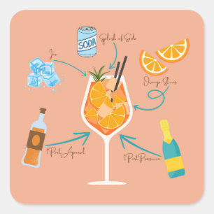 Aperol Recipe Square Sticker
