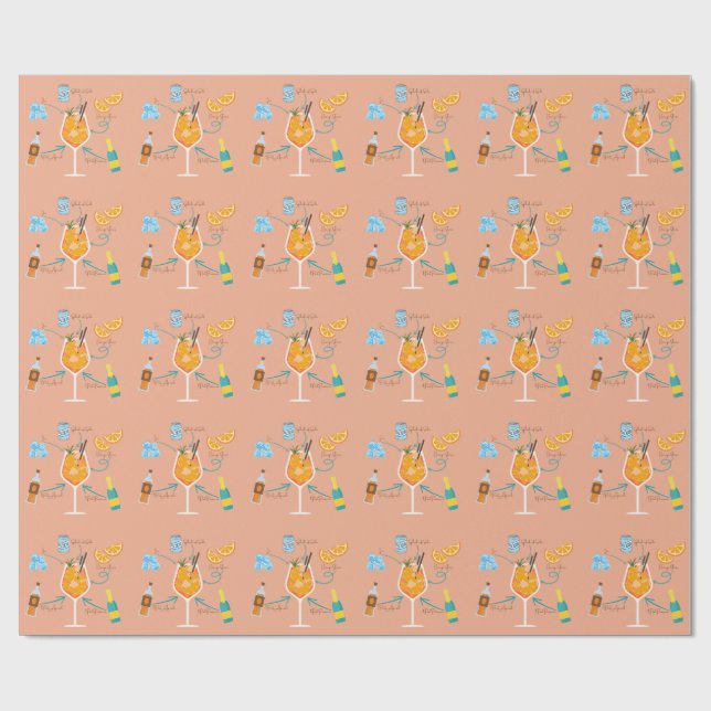 Aperol Recipe Wrapping Paper (Flat)