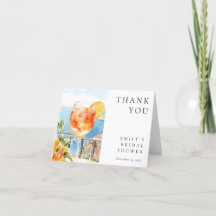 Aperol Spritz Amalfi Italy Bridal Shower Thank You Card