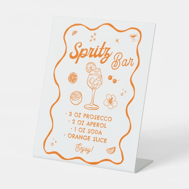 Aperol Spritz Bar Pedestal Sign (Front)