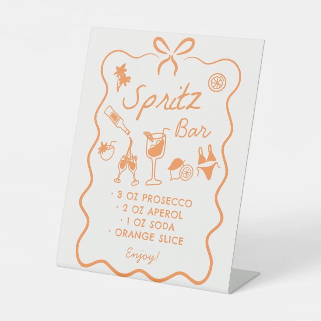 Aperol Spritz Bar Pedestal Sign (Front)