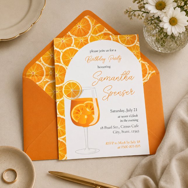 Aperol Spritz Birthday Party Invitation (Creator Uploaded)