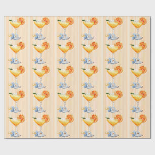 Aperol Spritz Blue Orange Citrus Boy Baby Shower Wrapping Paper