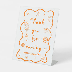 Aperol Spritz Bridal Shower Favour  Pedestal Sign