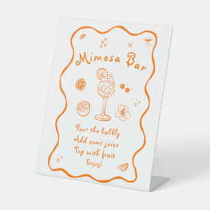 Aperol Spritz Bridal Shower Mimosa Bar Pedestal Sign
