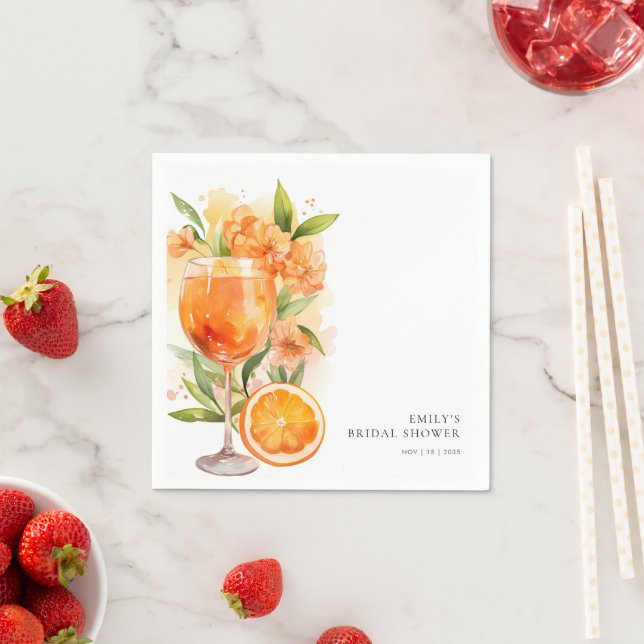 Aperol Spritz Bridal Shower Napkin (Insitu)